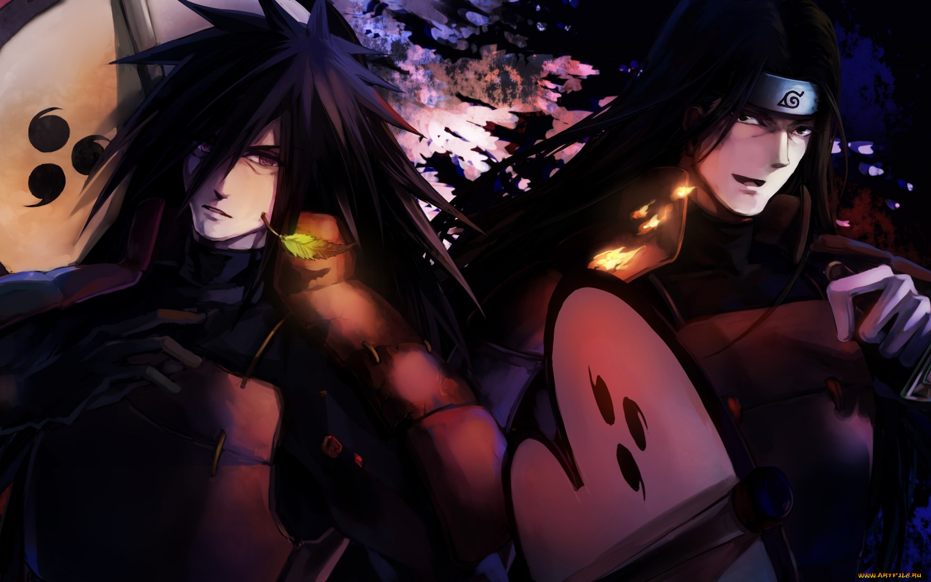 аниме, naruto, madara, hashirama, art, гунбай