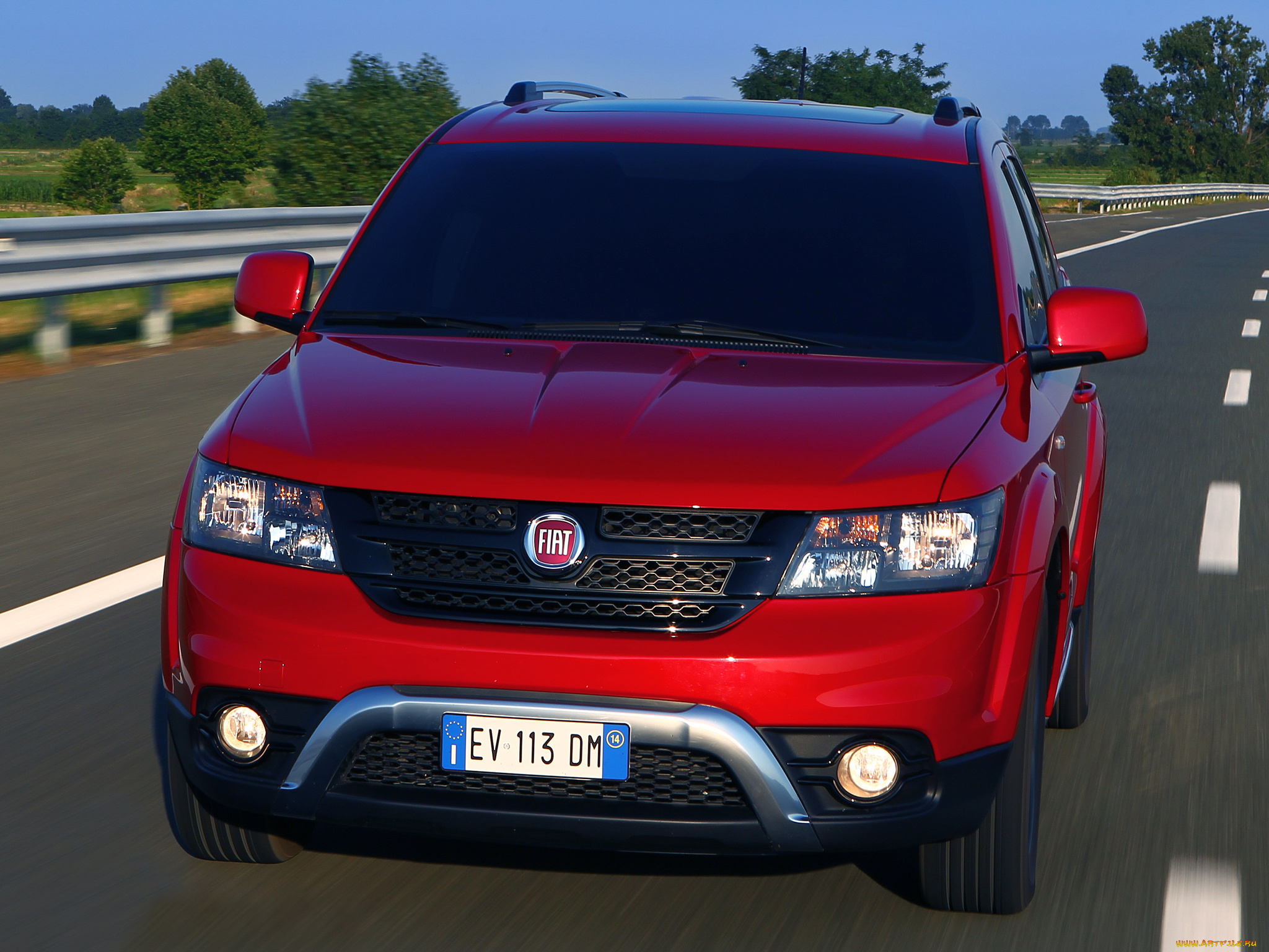 автомобили, fiat, 345, cross, freemont, красный, 2014г