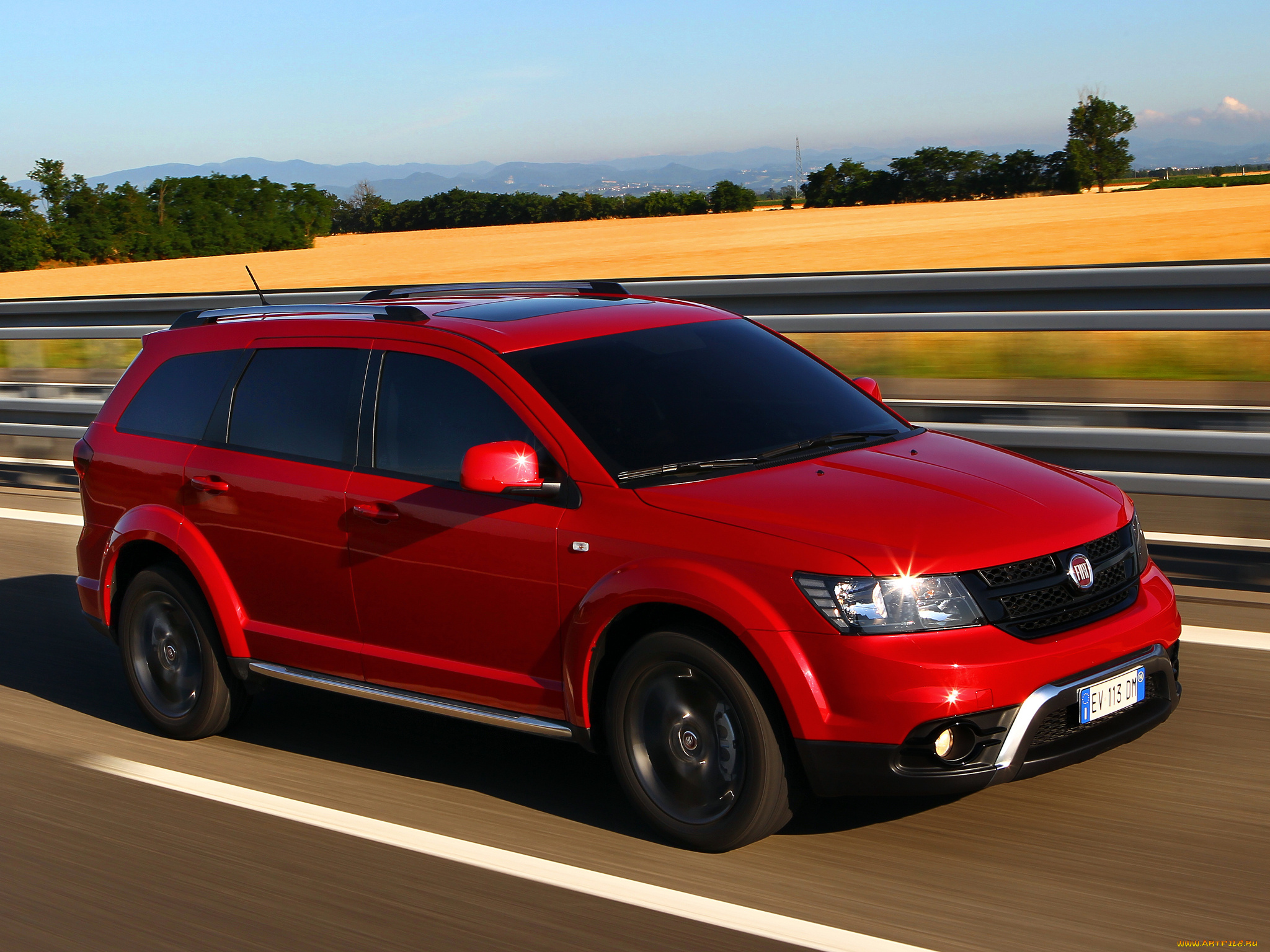 автомобили, fiat, cross, freemont, красный, 2014г, 345