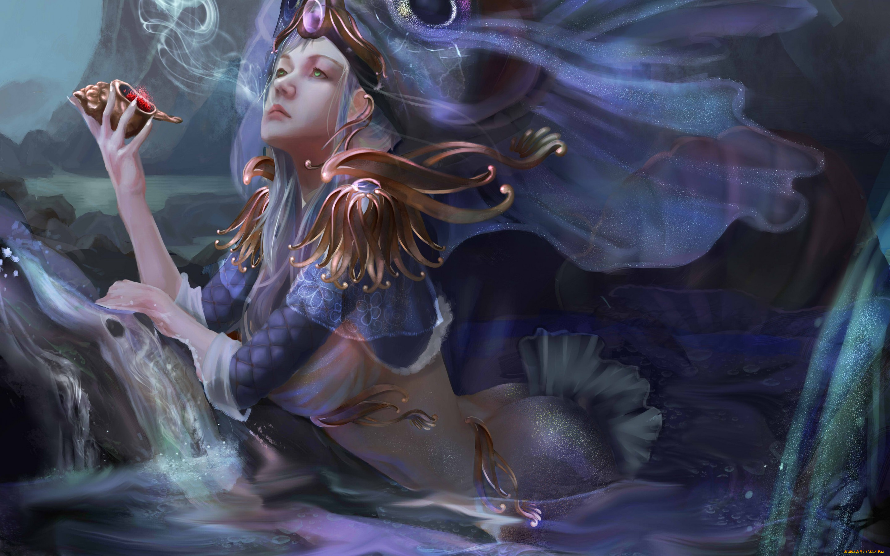 фэнтези, русалки, ракушка, русалка, девушка