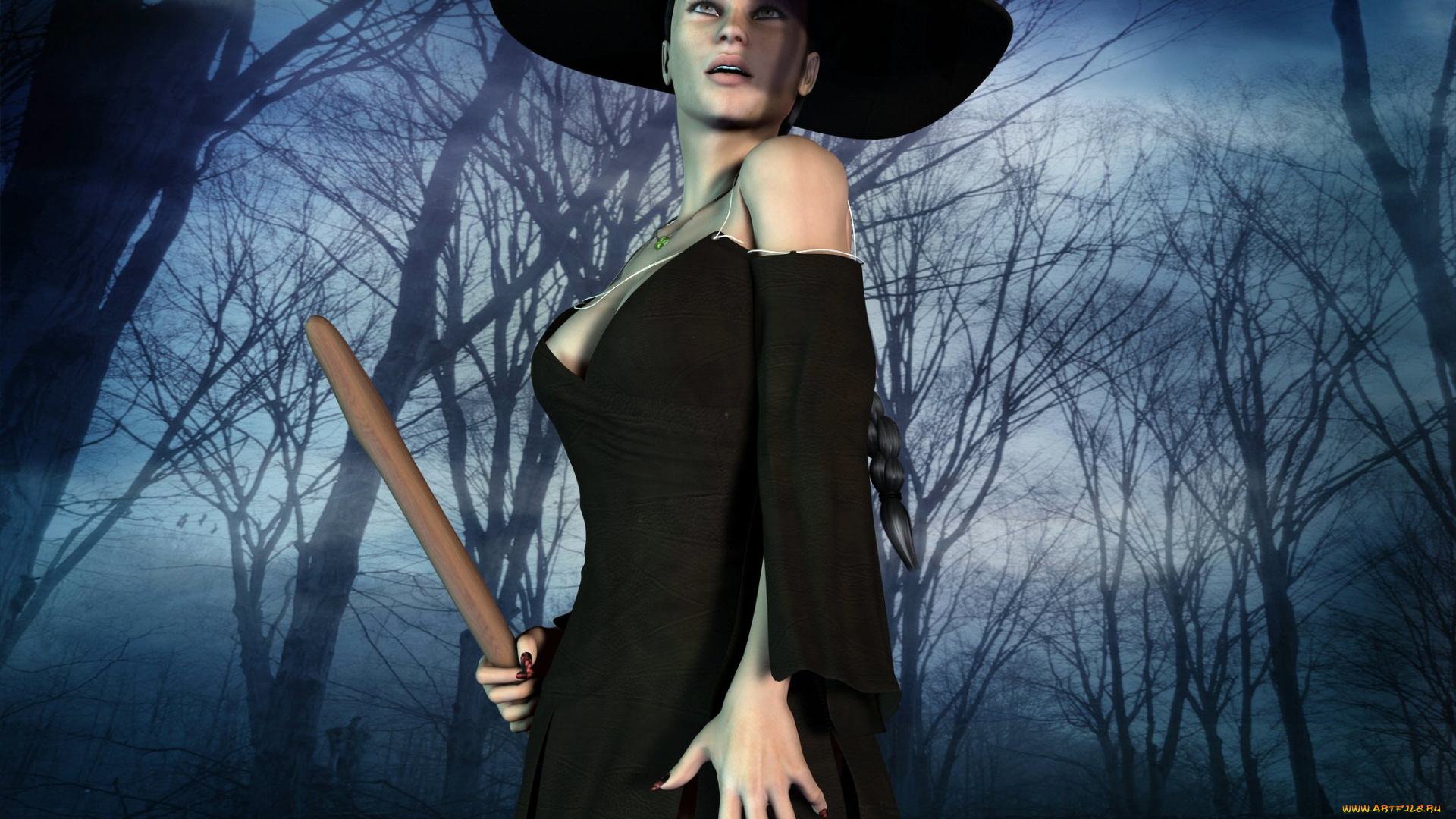 3д, графика, люди, , people, шляпа, девушка, фон, взгляд