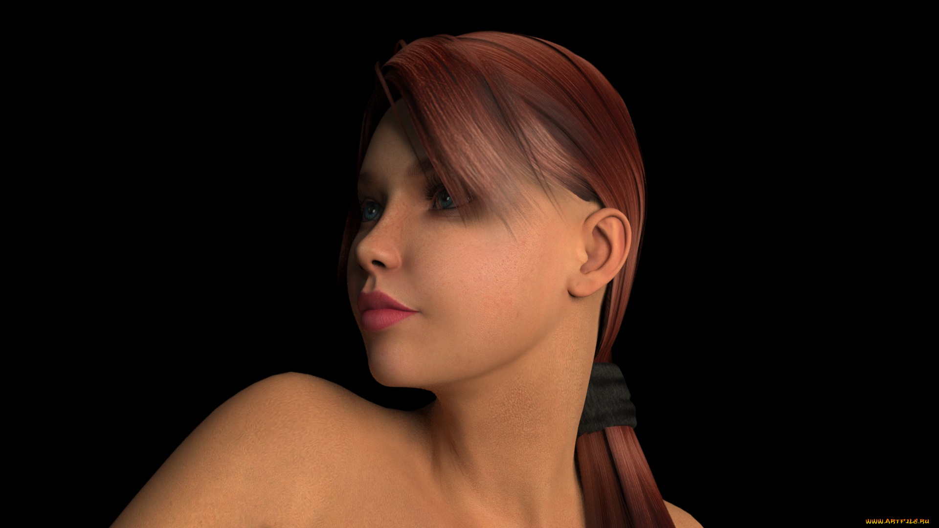 3д, графика, портрет, , portraits, девушка, взгляд, фон