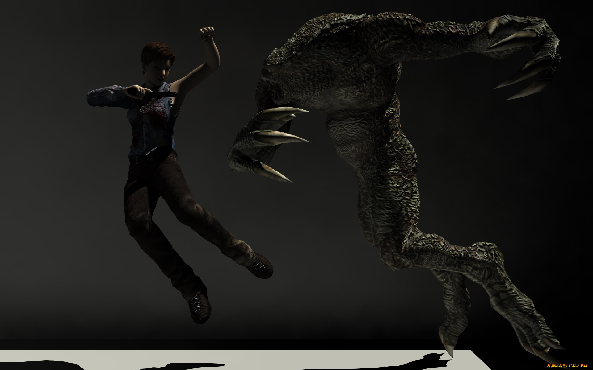 3д, графика, фантазия, , fantasy, девушка, взгляд, фон, нож, дракон