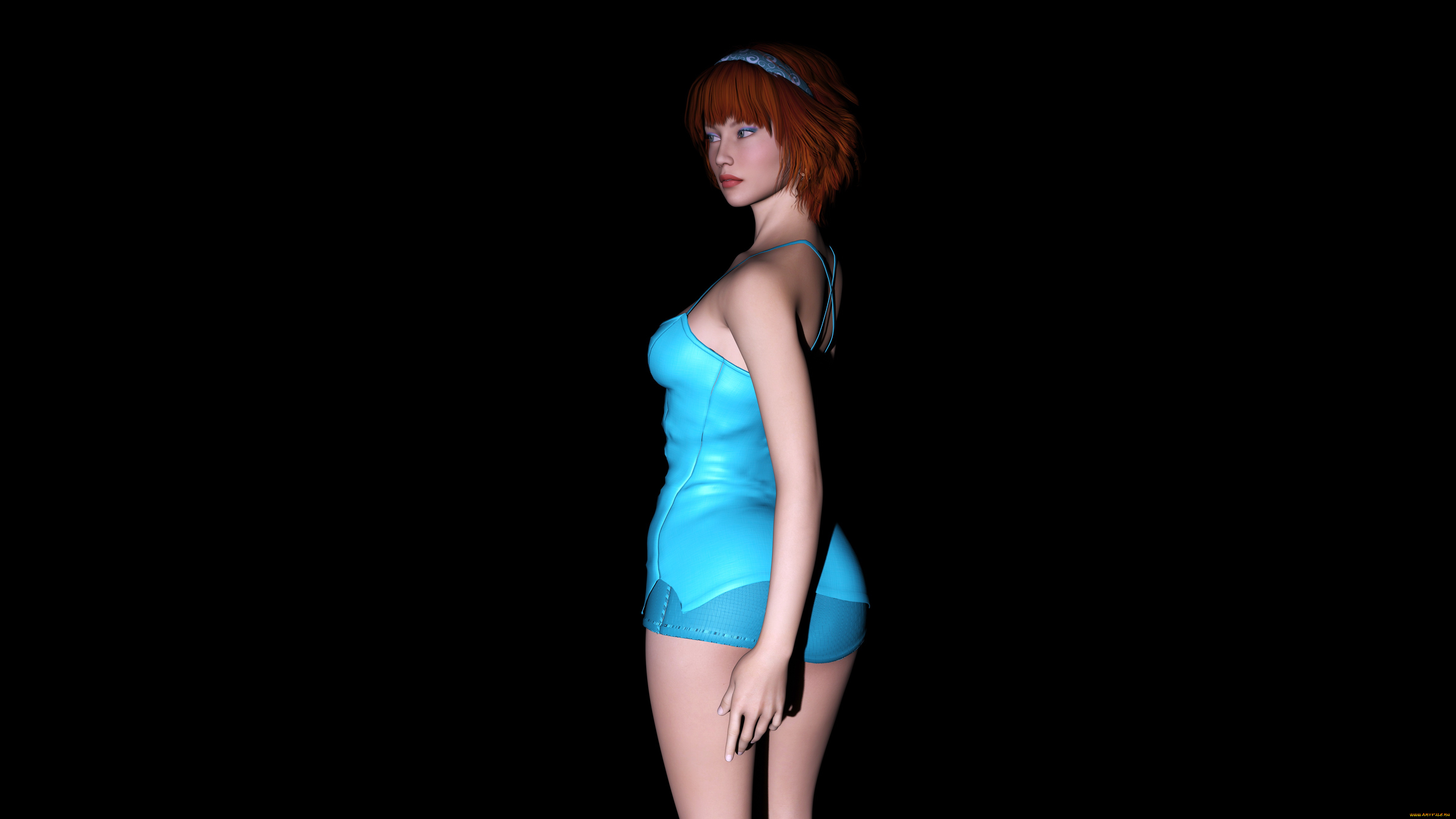 3д, графика, люди, , people, девушка, взгляд, фон, рыжая