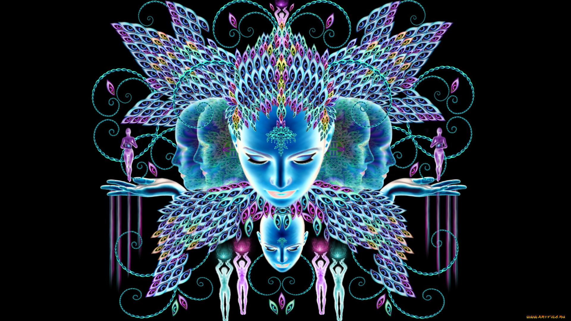 3д, графика, абстракция, , abstract, лицо, люди, симметрия