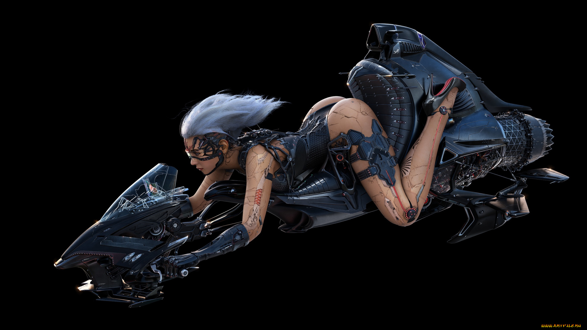 3д, графика, фантазия, , fantasy, девушка, фантастика, арт, робот