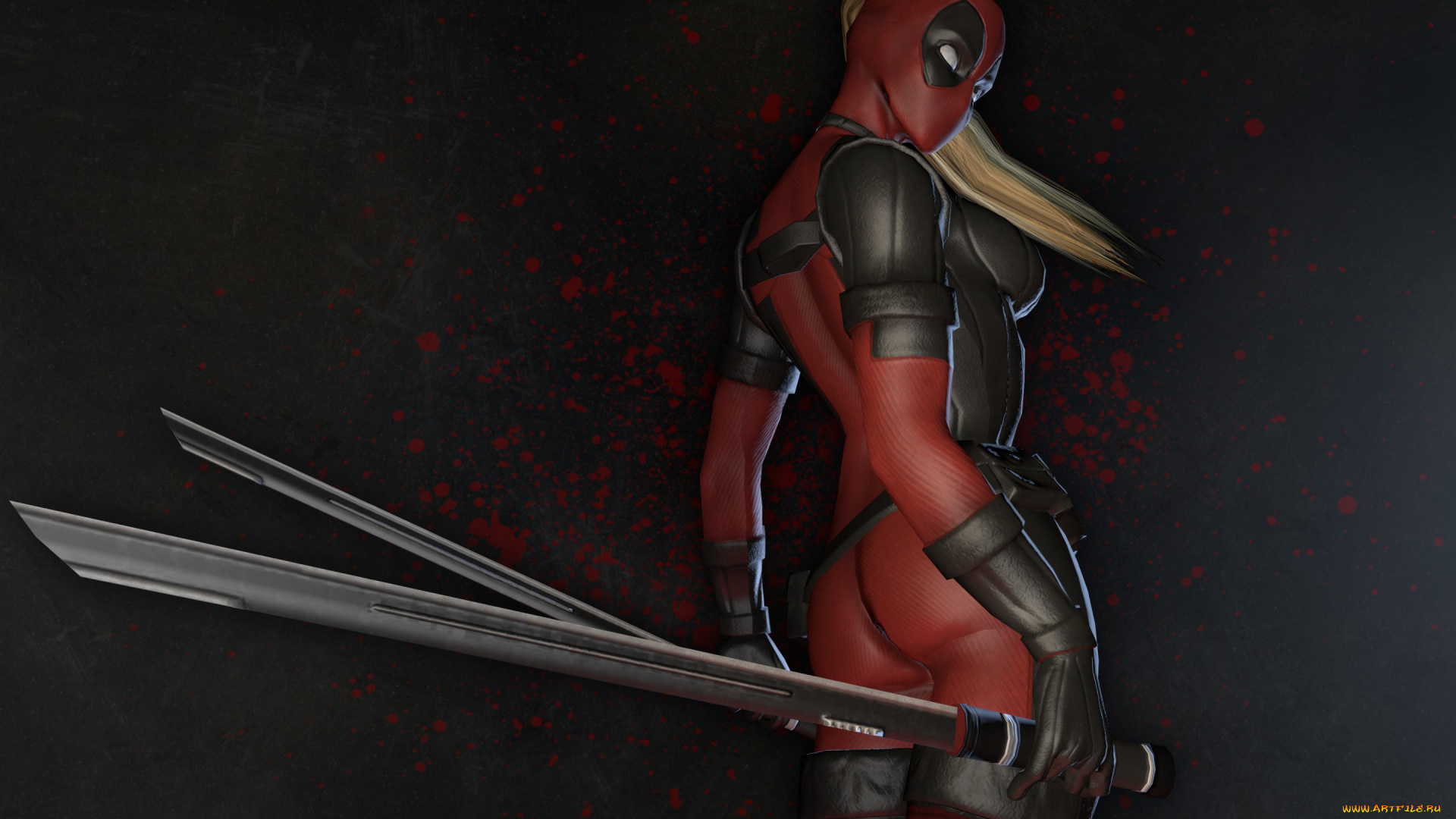 3д, графика, фантазия, , fantasy, мечи, леди, дэдпул