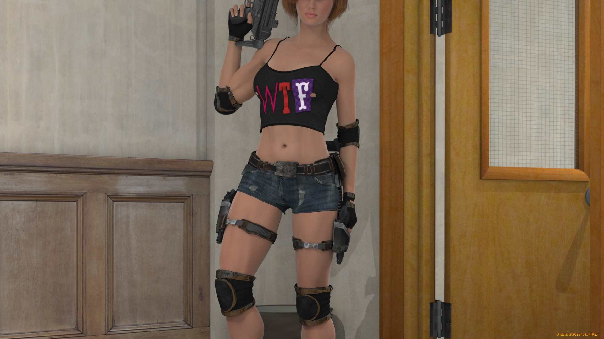 3д, графика, фантазия, , fantasy, оружие, фон, взгляд, девушка