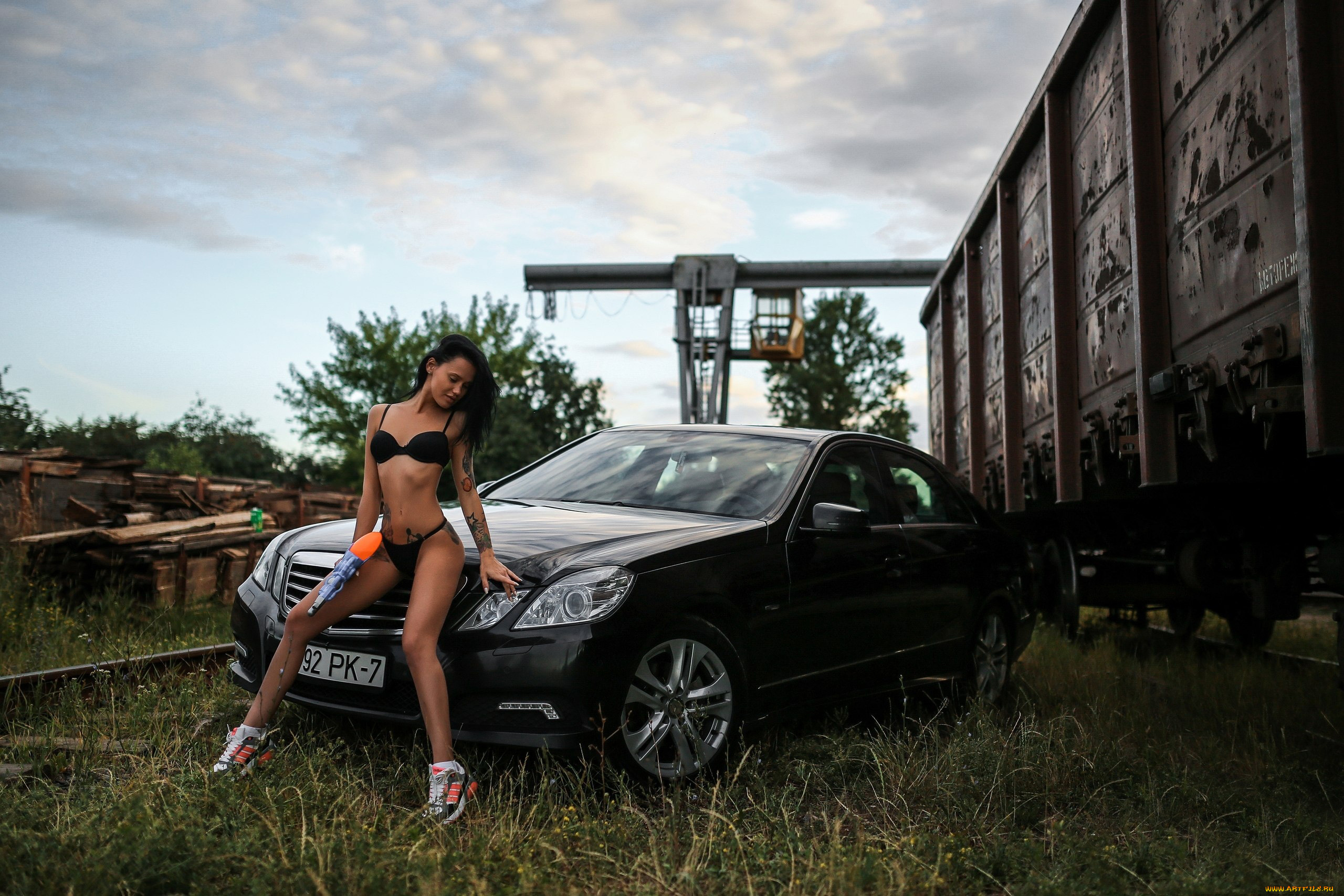 автомобили, -авто, с, девушками, mercedes, benz