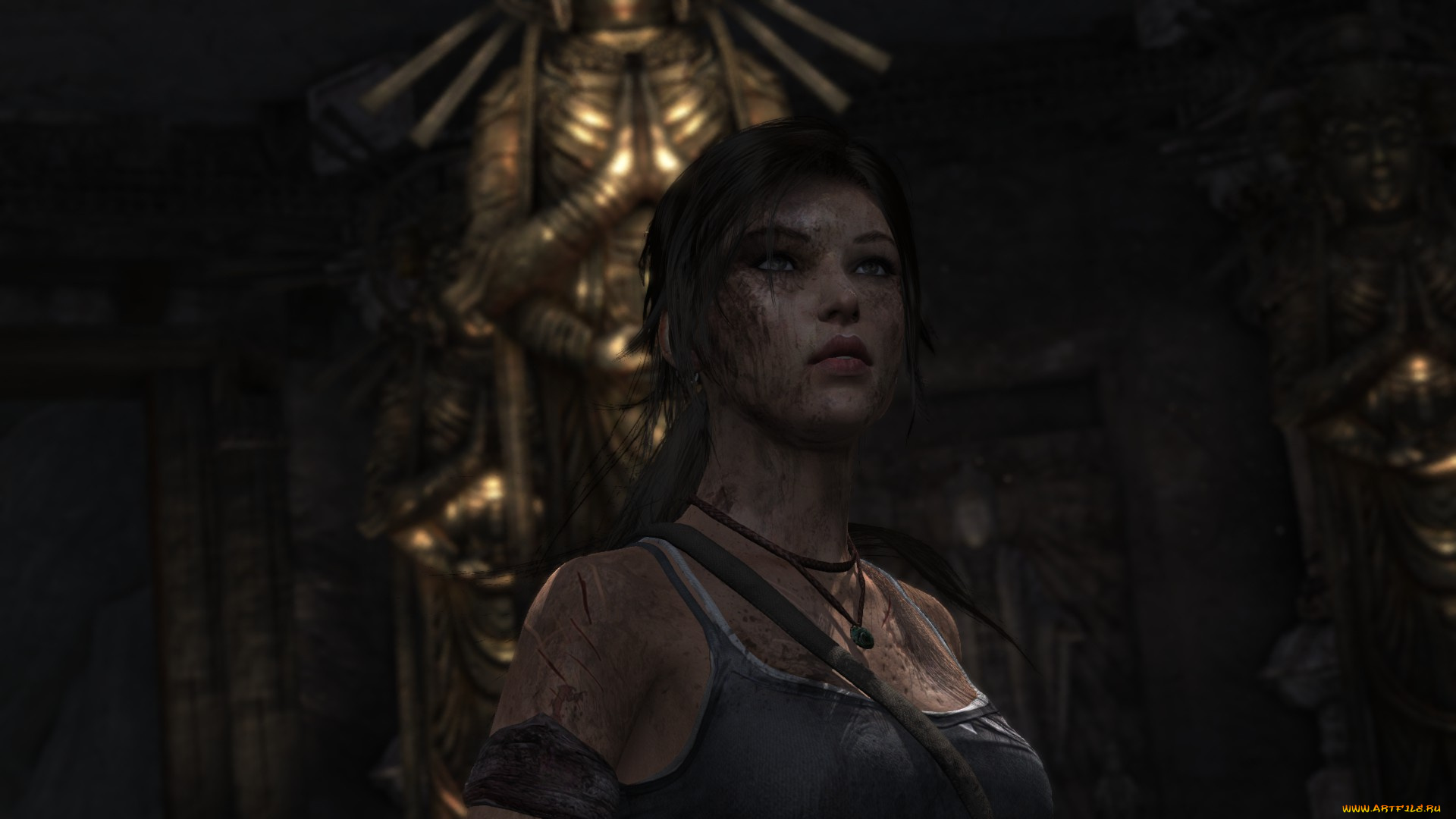 3д, графика, фантазия, , fantasy, tomb, raider, фон, взгляд, девушка