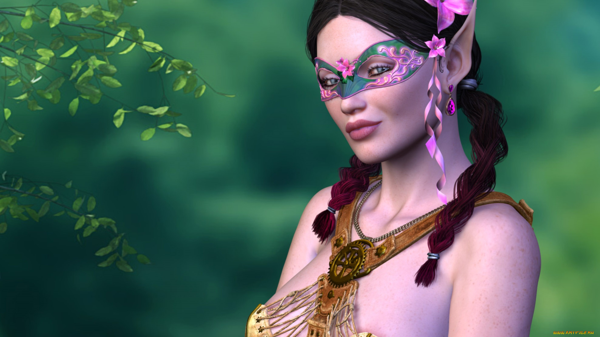 3д, графика, люди, , people, девушка, взгляд, фон