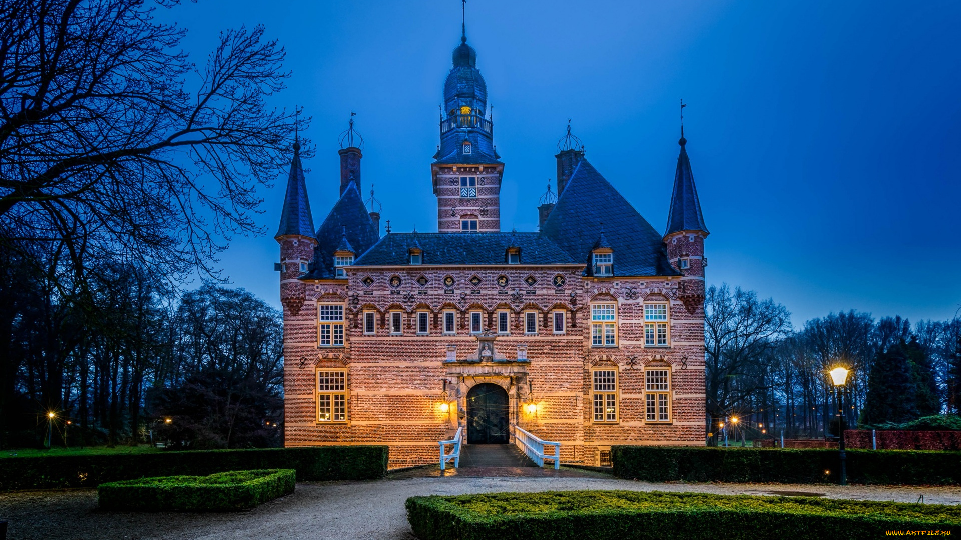 города, -, дворцы, , замки, , крепости, деревья, фонари, кустарники