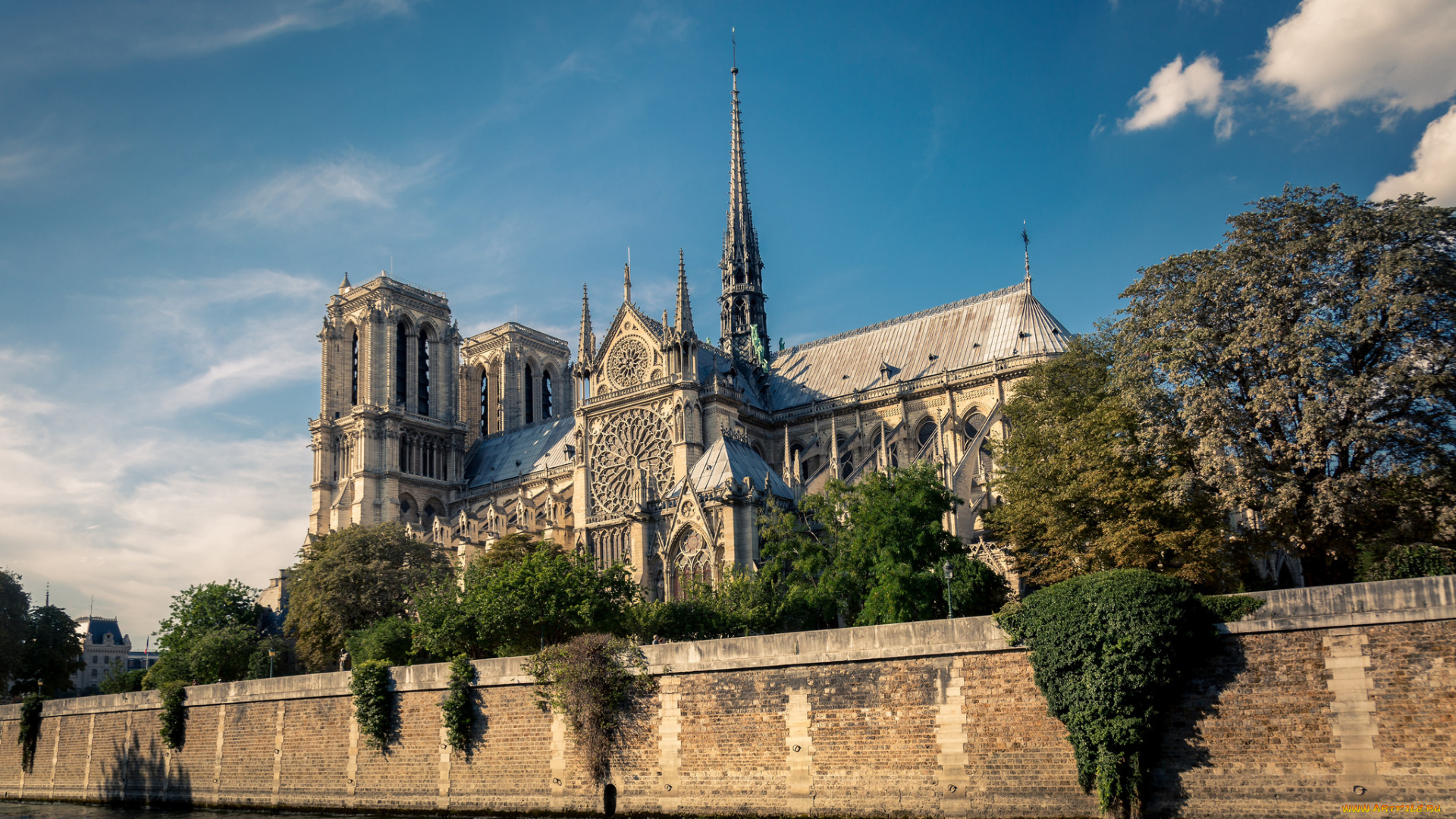 notre, dame, , paris, города, париж, , франция, река, собор