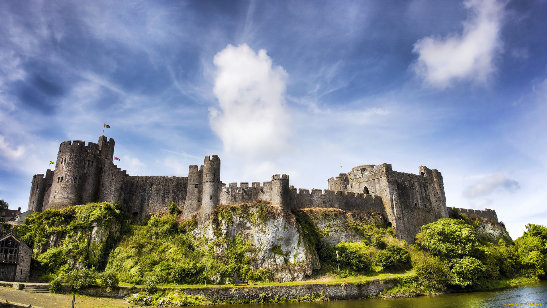 pembroke, castle, города, замки, англии, замок, фортпост