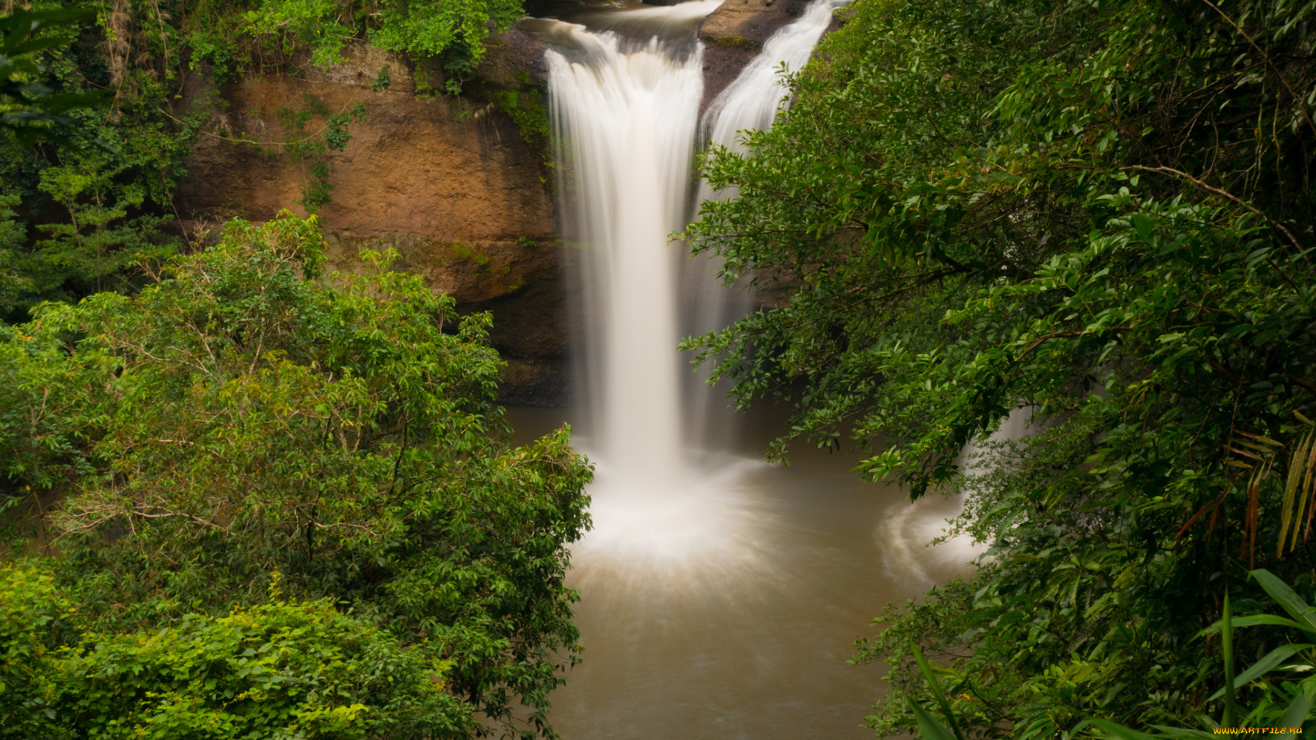 природа, водопады, водопад, река, лес