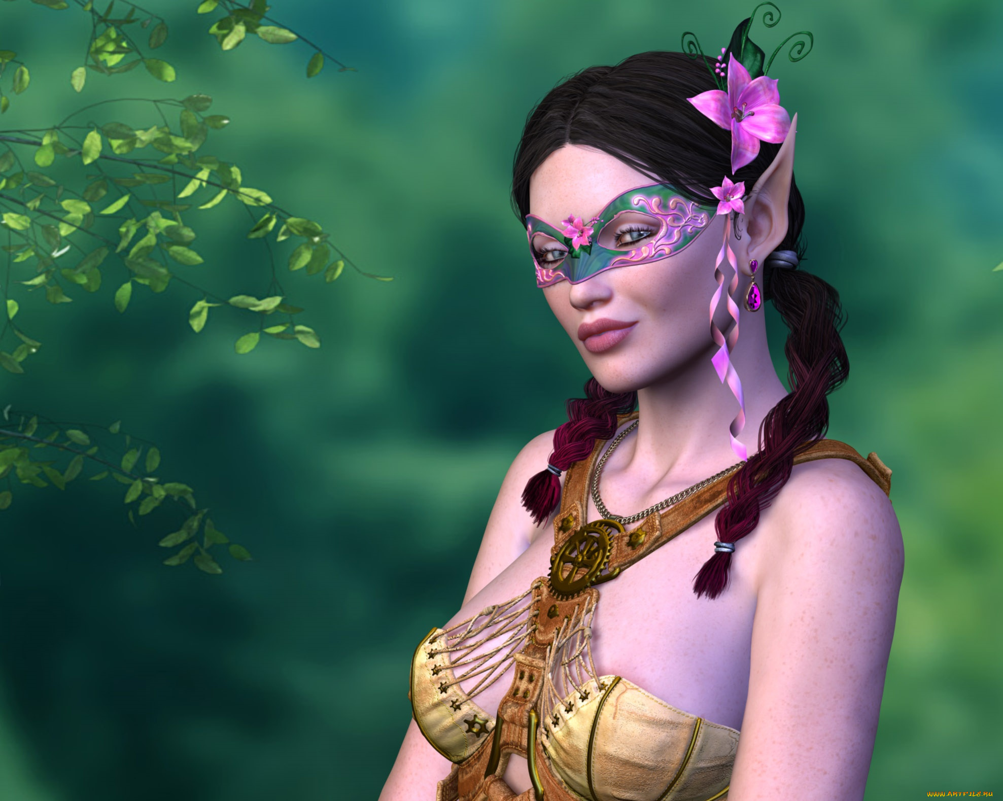 3д, графика, люди, , people, девушка, взгляд, фон