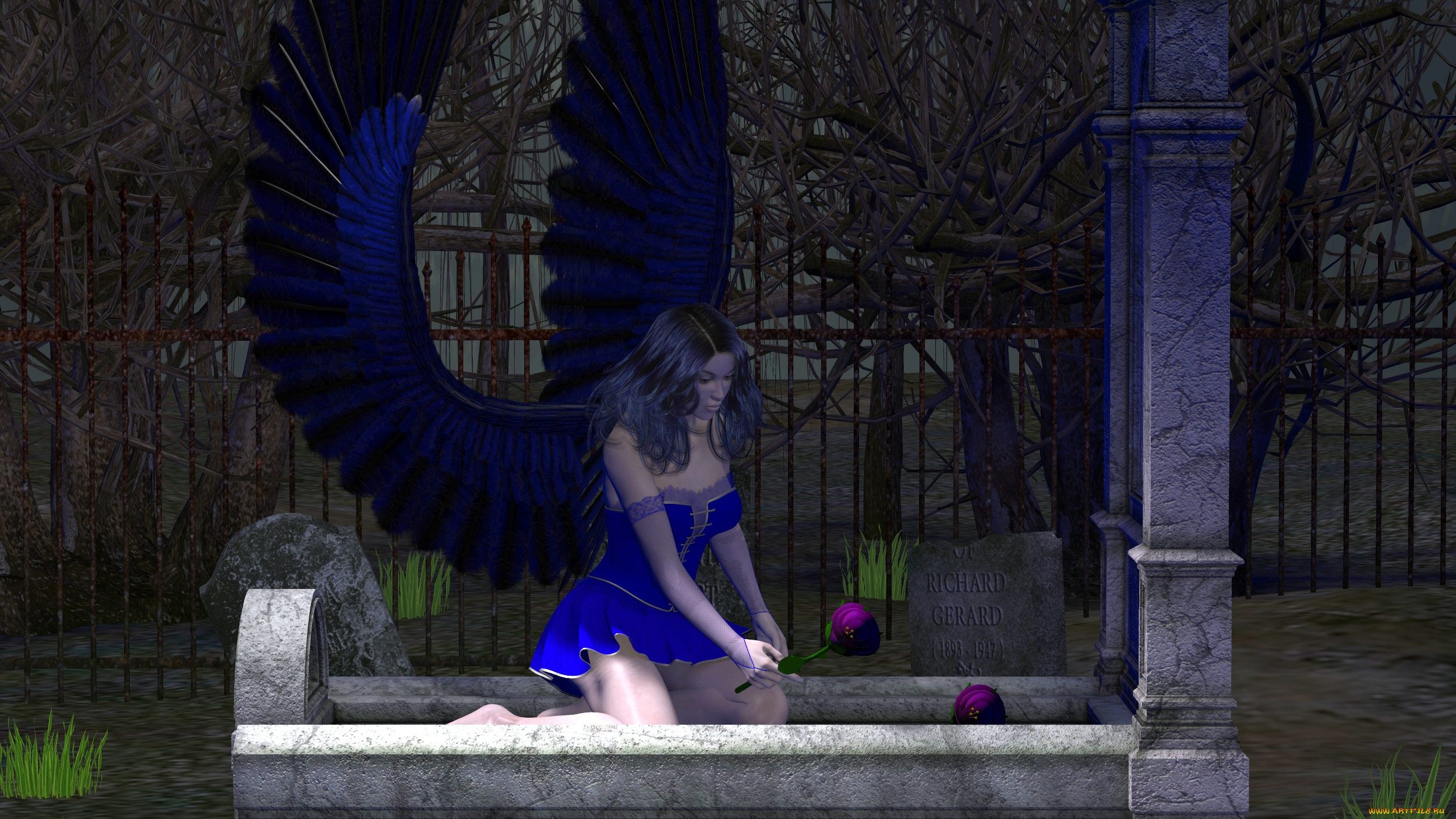 3д, графика, ангел, , angel, ангел, фон, взгляд, девушка