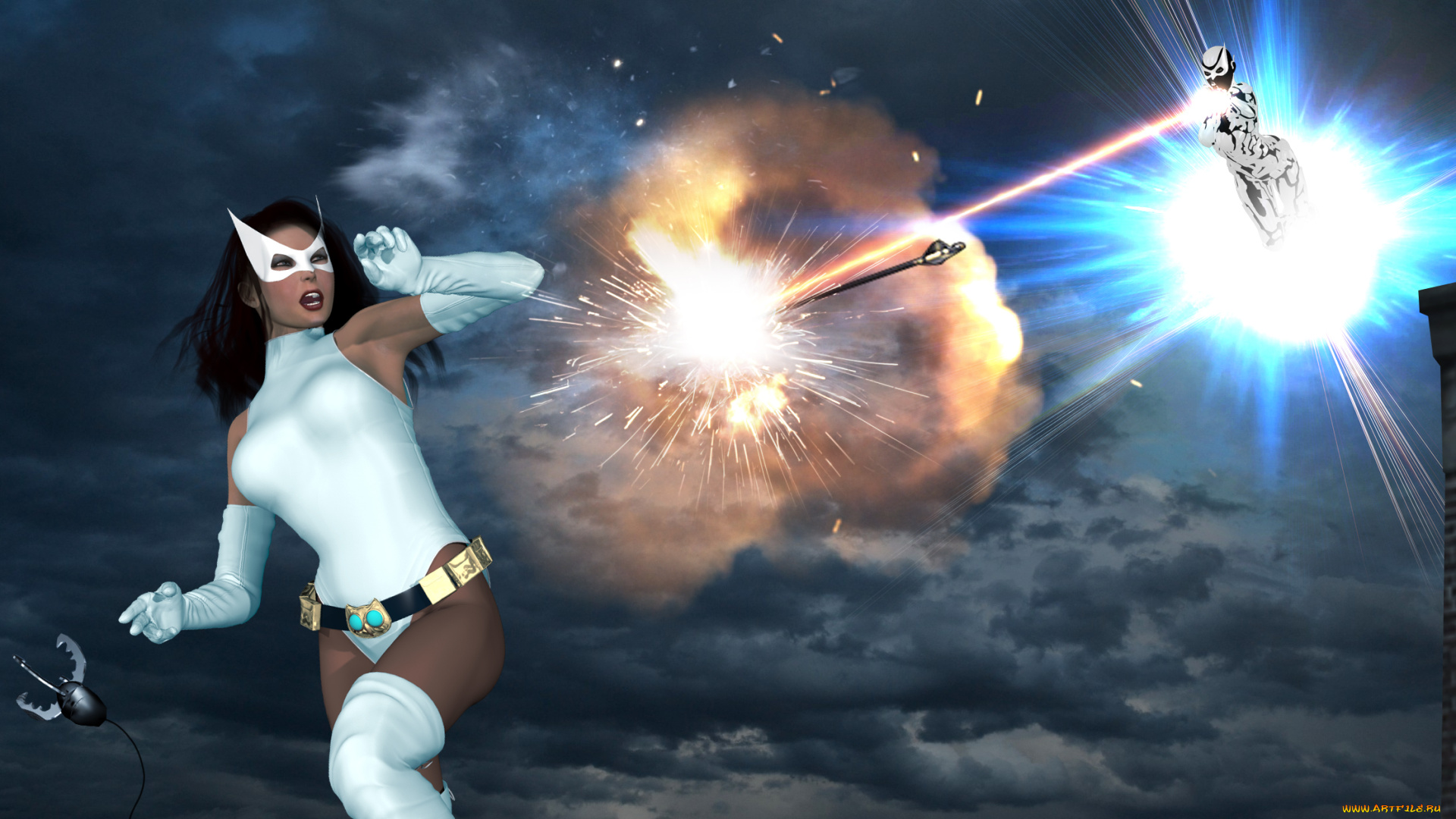 3д, графика, фантазия, , fantasy, девушка, взгляд, фон