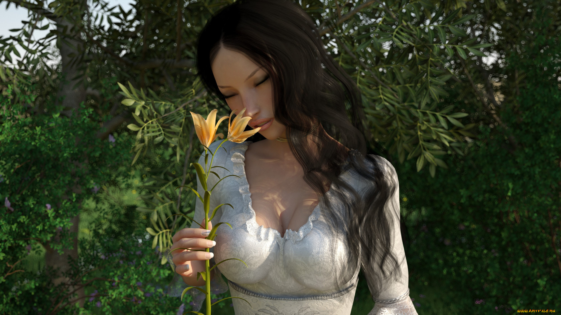 3д, графика, люди, , people, взгляд, девушка, фон