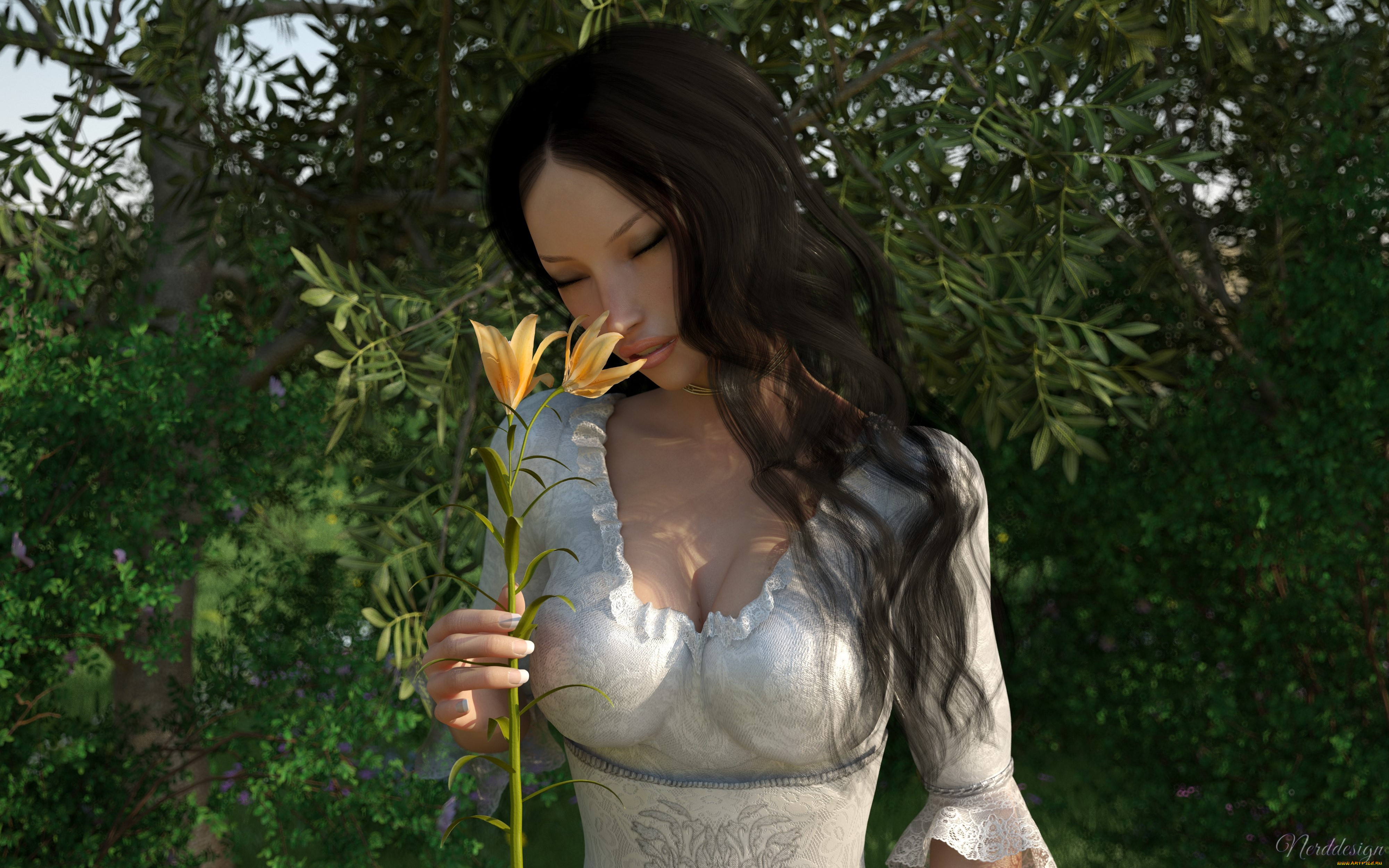 3д, графика, люди, , people, взгляд, девушка, фон