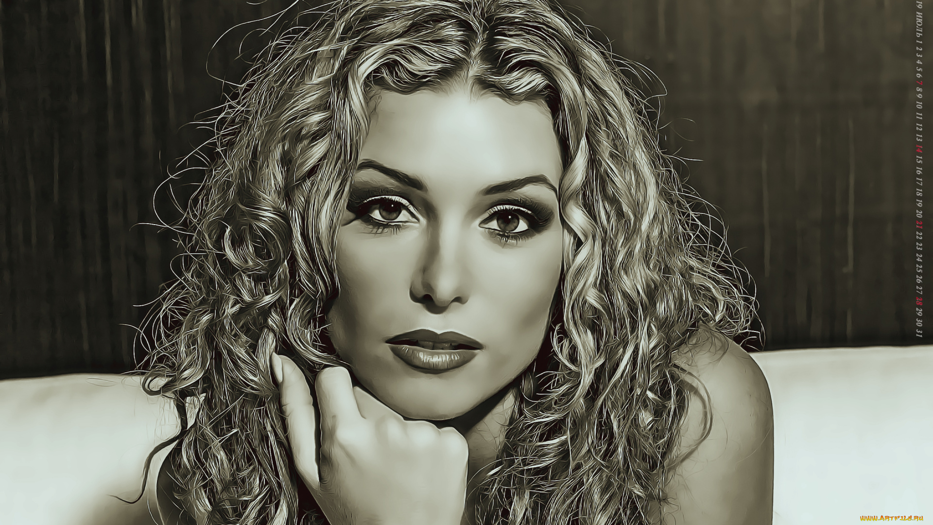 календари, компьютерный, дизайн, 2019, calendar, женщина, лицо, кудри, девушка, взгляд