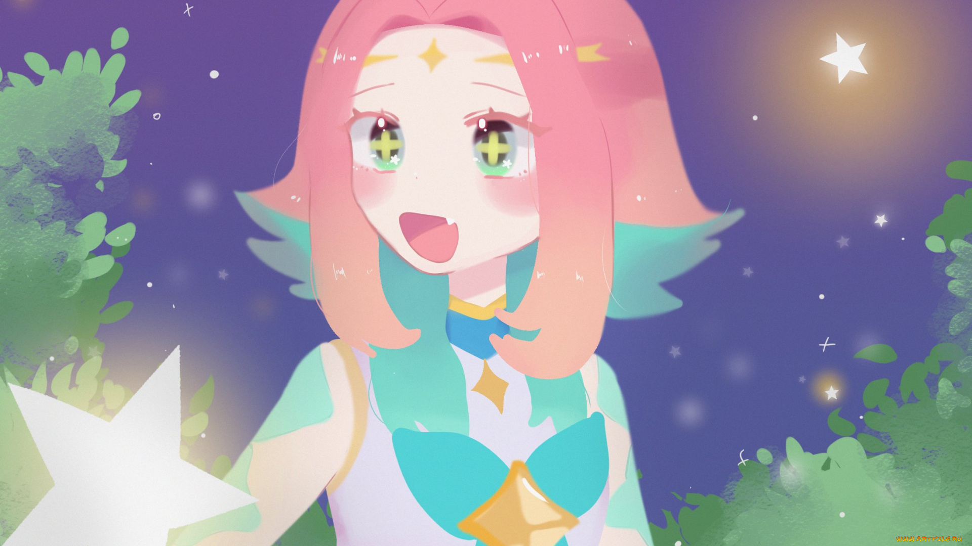 видео, игры, league, of, legends, девочка, звезды