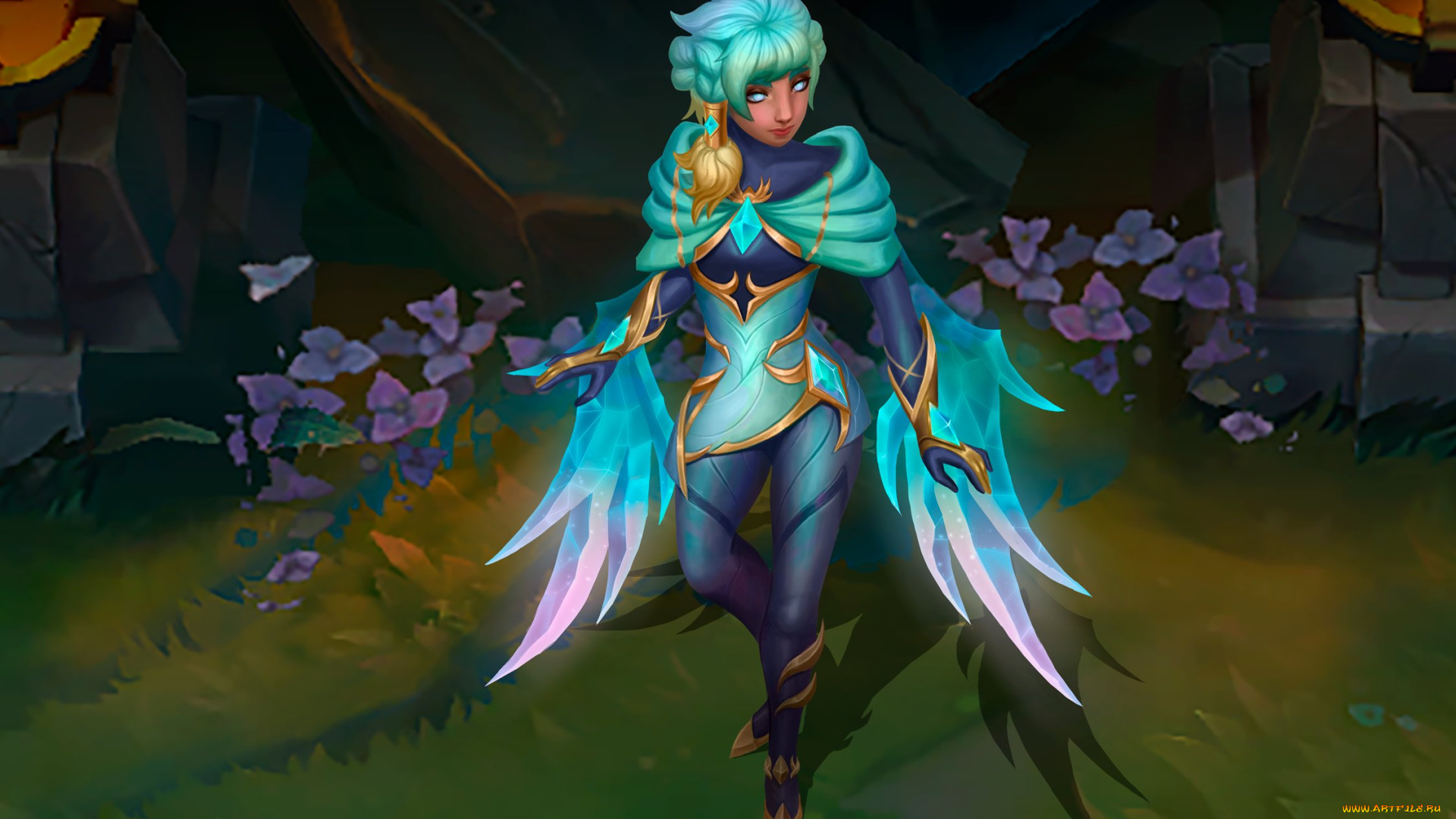 видео, игры, league, of, legends, девушка, крылья, morgana