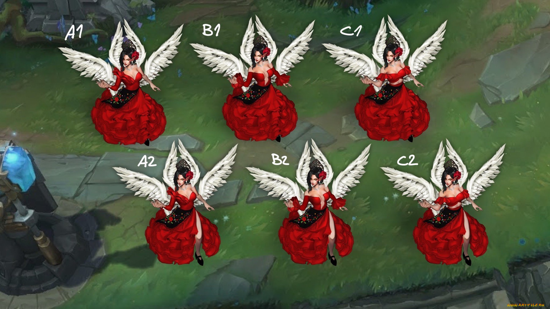 видео, игры, league, of, legends, morgana, образы, фламенко, крылья