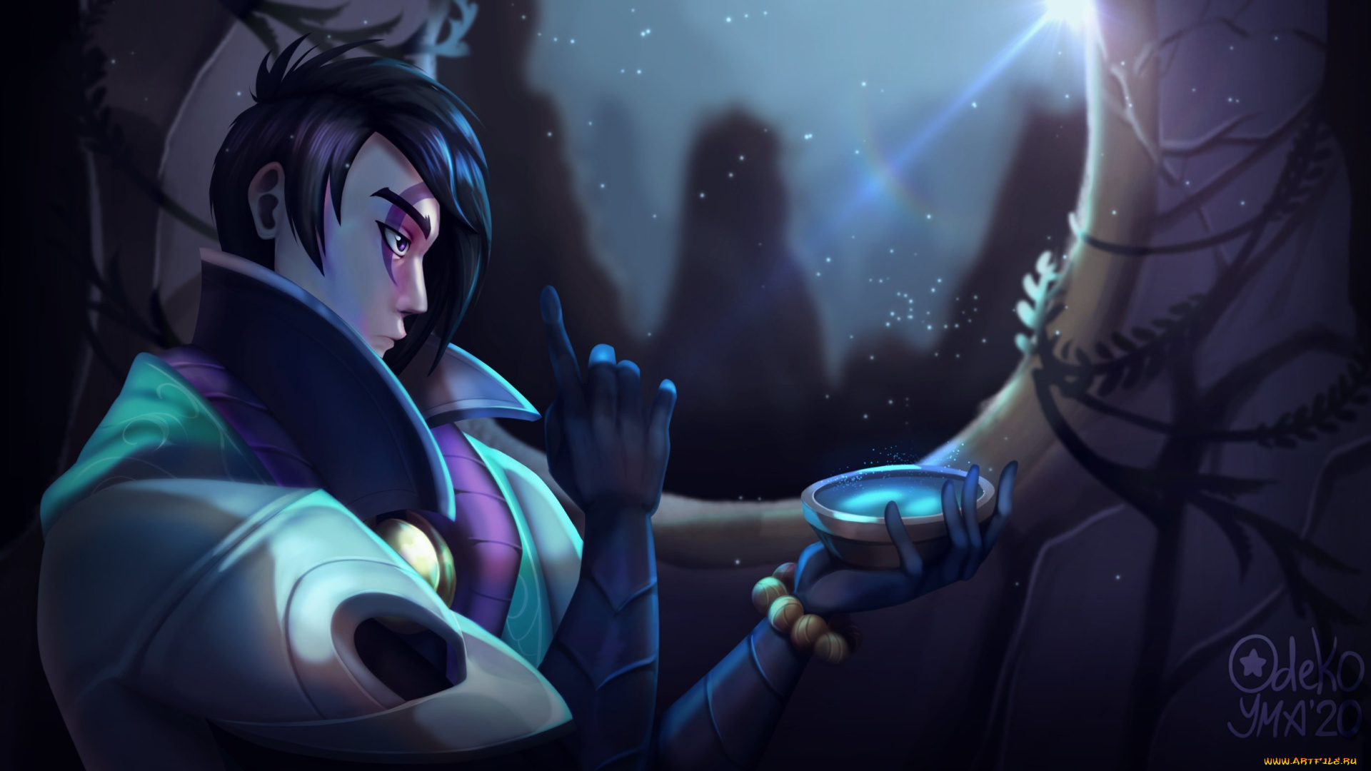 видео, игры, league, of, legends, парень, жест, окно, луч, aphelios