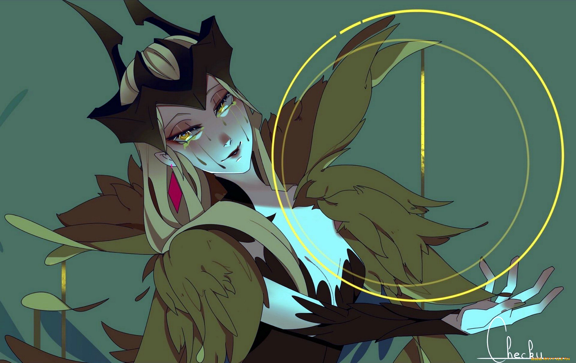 видео, игры, league, of, legends, leblanc, девушка, слезы