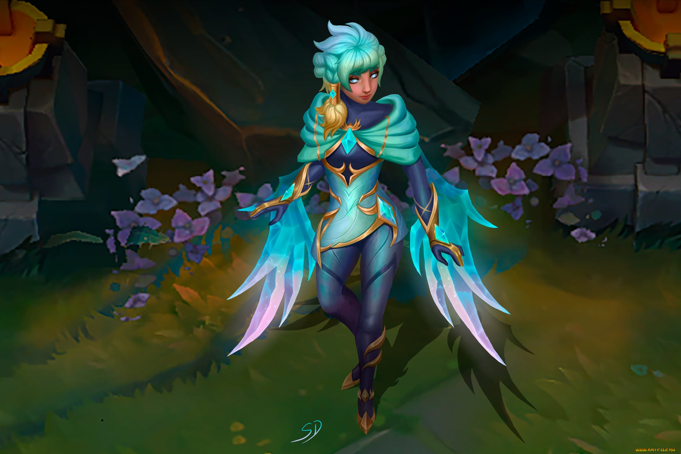 видео, игры, league, of, legends, девушка, крылья, morgana