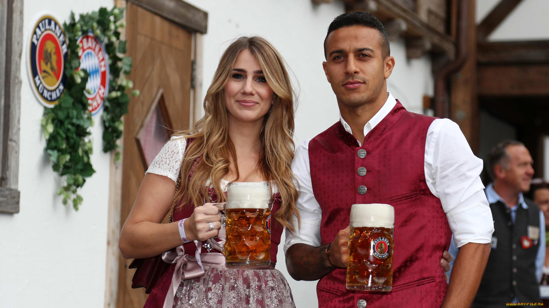 разное, мужчина, женщина, пиво, бокалы
