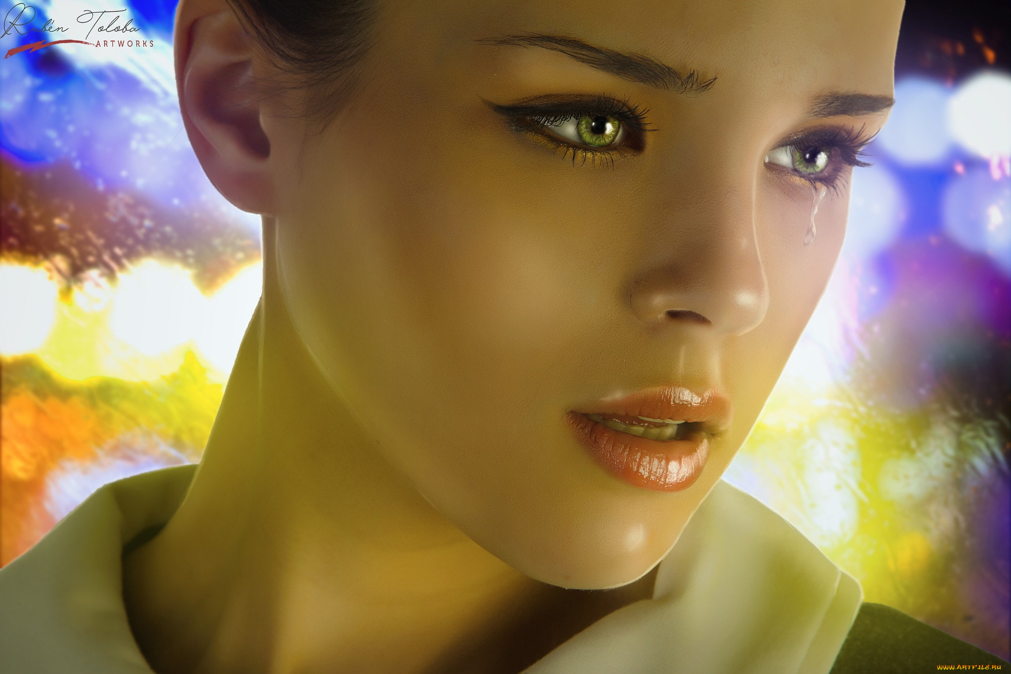 фэнтези, фотоарт, девушка, лицо, слеза