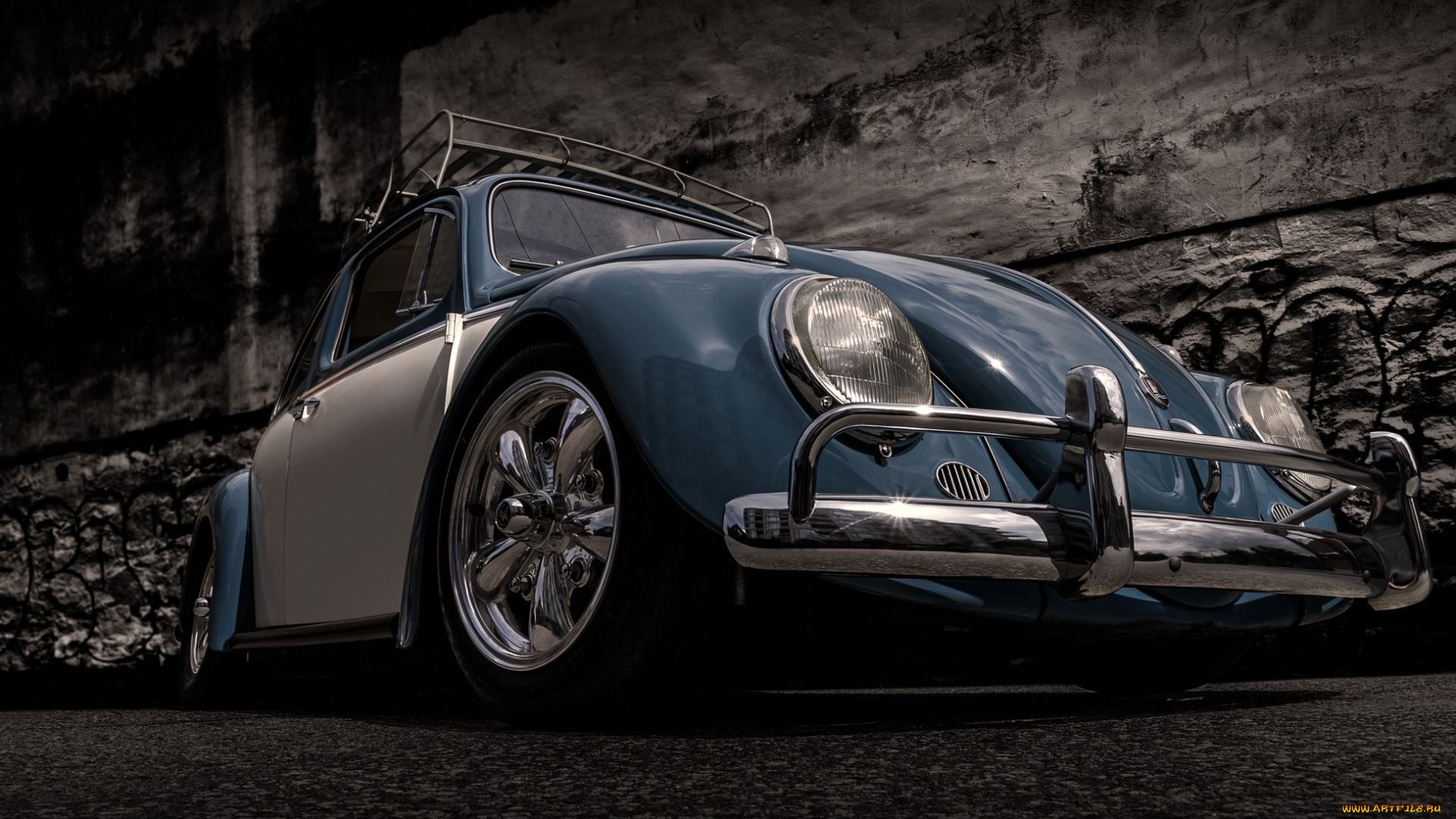 автомобили, классика, синий, ретро, стена