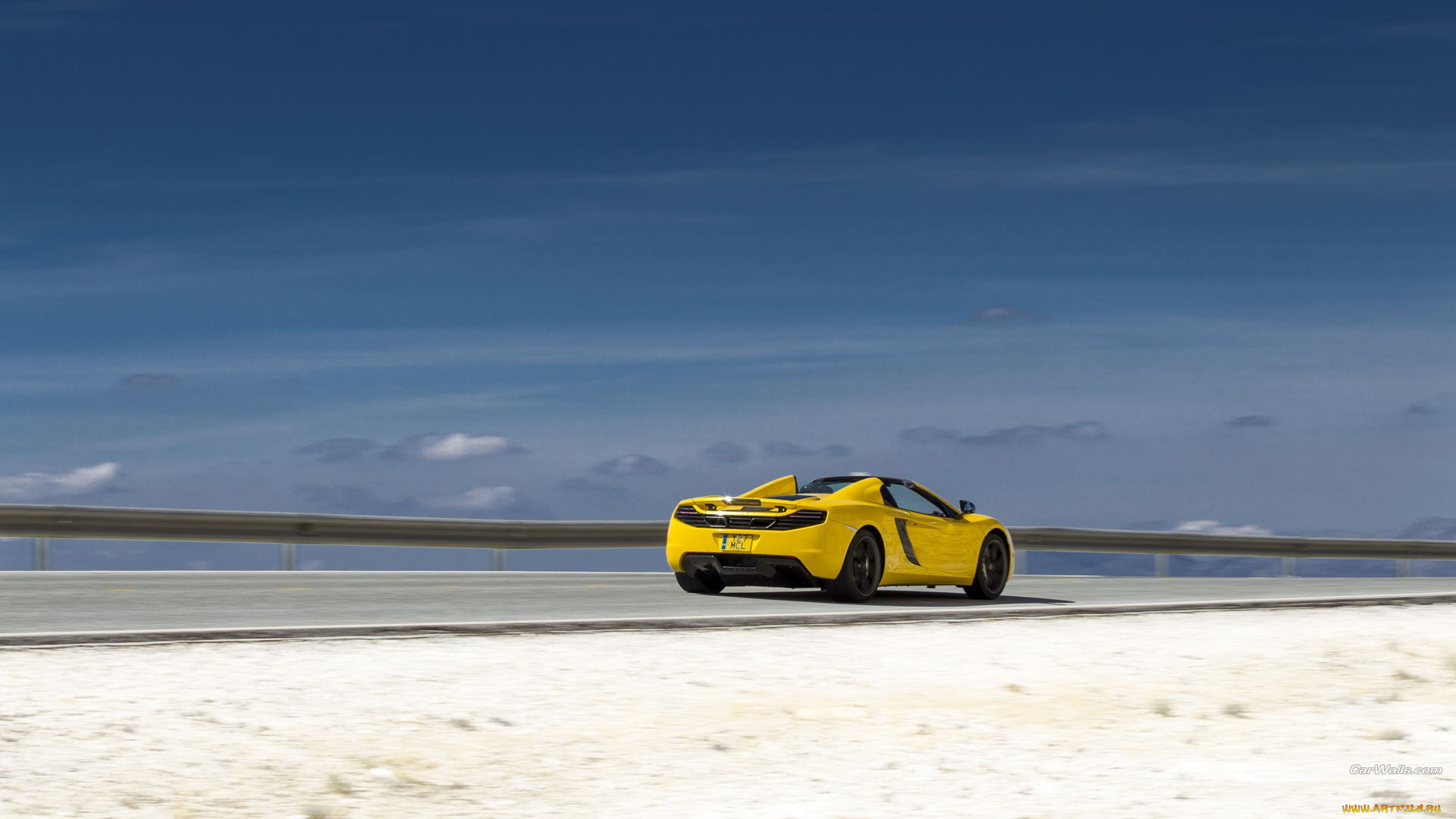 автомобили, mclaren, желтый, берег, озеро