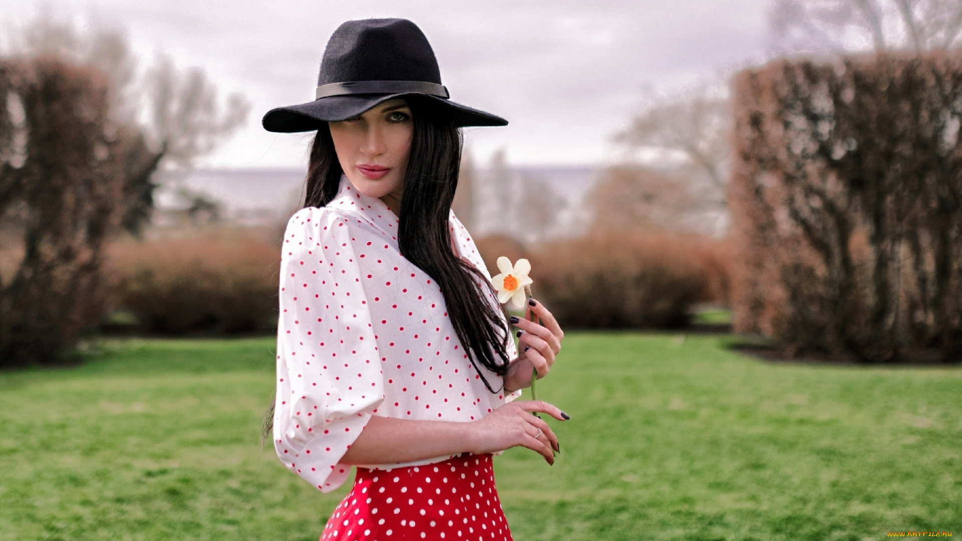 девушки, -, брюнетки, , шатенки, жгучая, брюнетка, шляпа, юбка, блузка