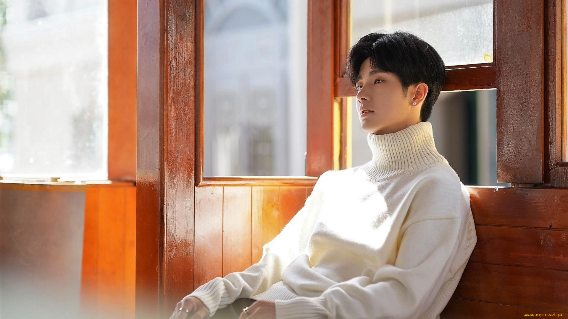 мужчины, li, fei, richard, актер, свитер, окно