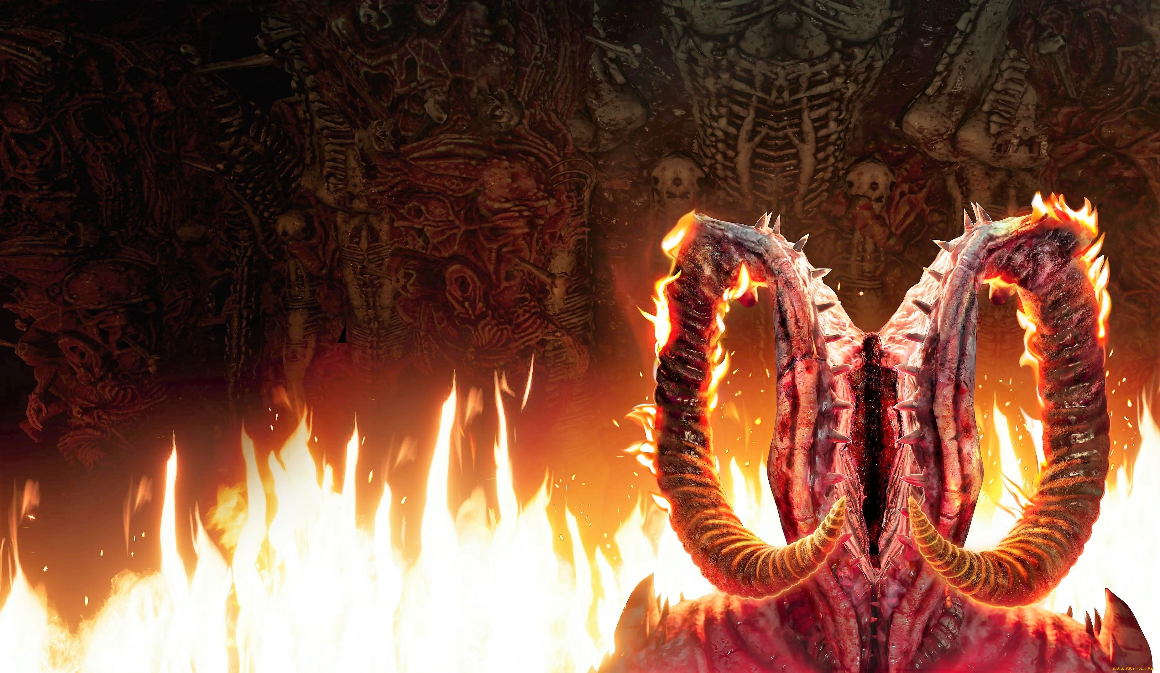 видео, игры, agony, демоны, огонь