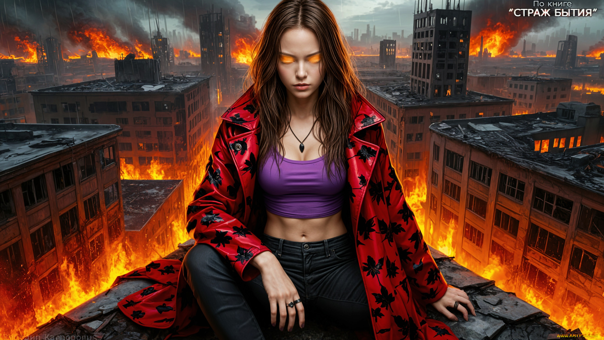 альма, майер, по, книге, страж, бытия, фэнтези, демоны, красное, пальто, открытый, пупок, карие, глаза, длинные, волосы, фантастика, опасные, девушки, пирокинез, управление, огнем, огненная, девушка, повелительница, огня, girl, on, fire, пламя, иллюстрации, по, книгам