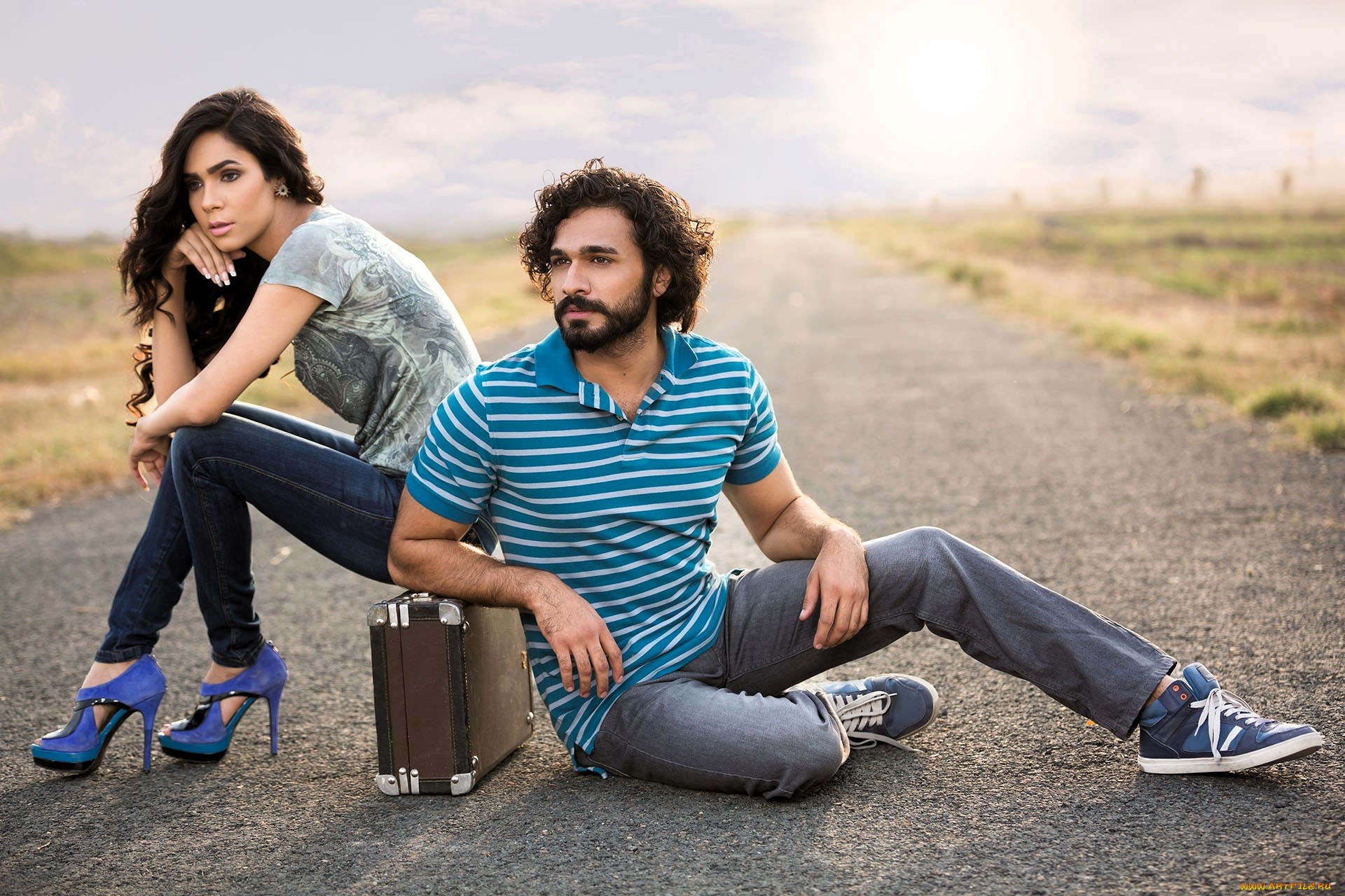 разное, мужчина, женщина, девушка, парень, чемодан, дорога