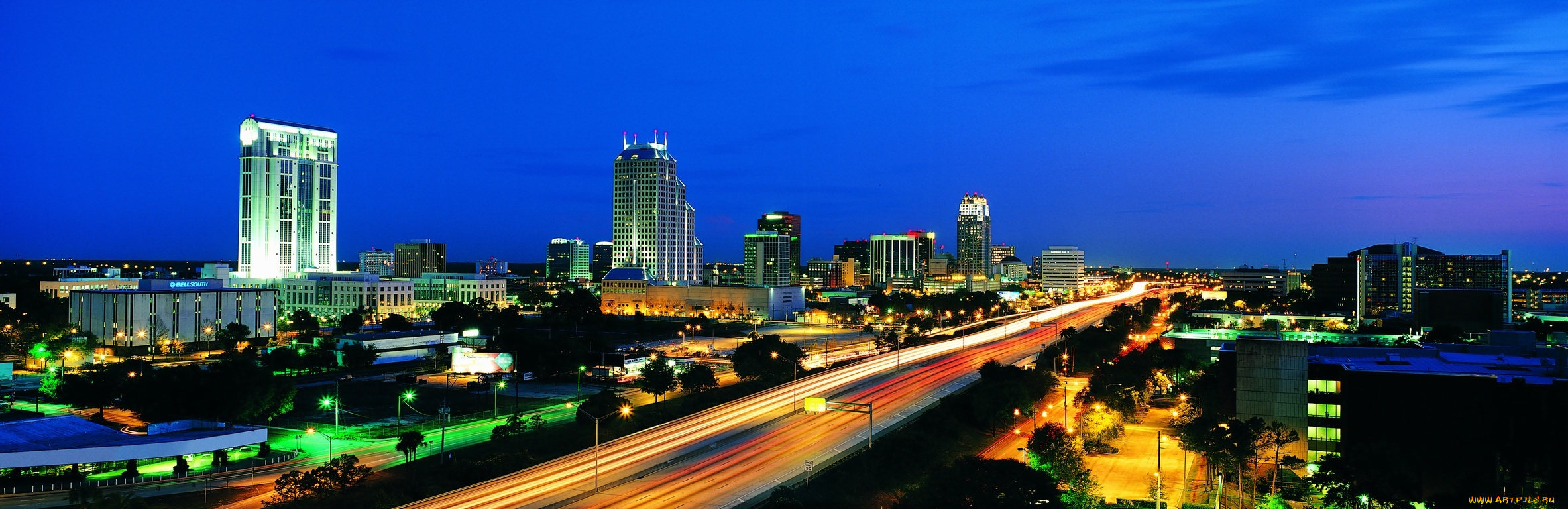 города, огни, ночного