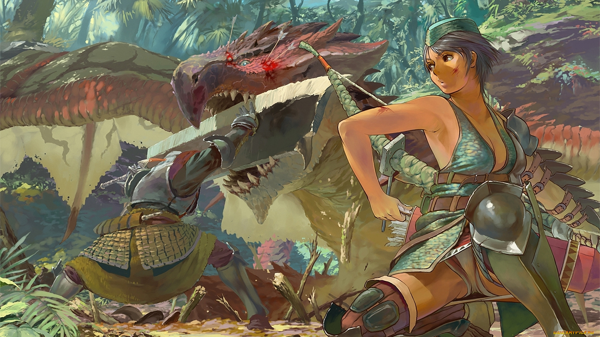 weapon, blood, technology, аниме, дракон, девушка