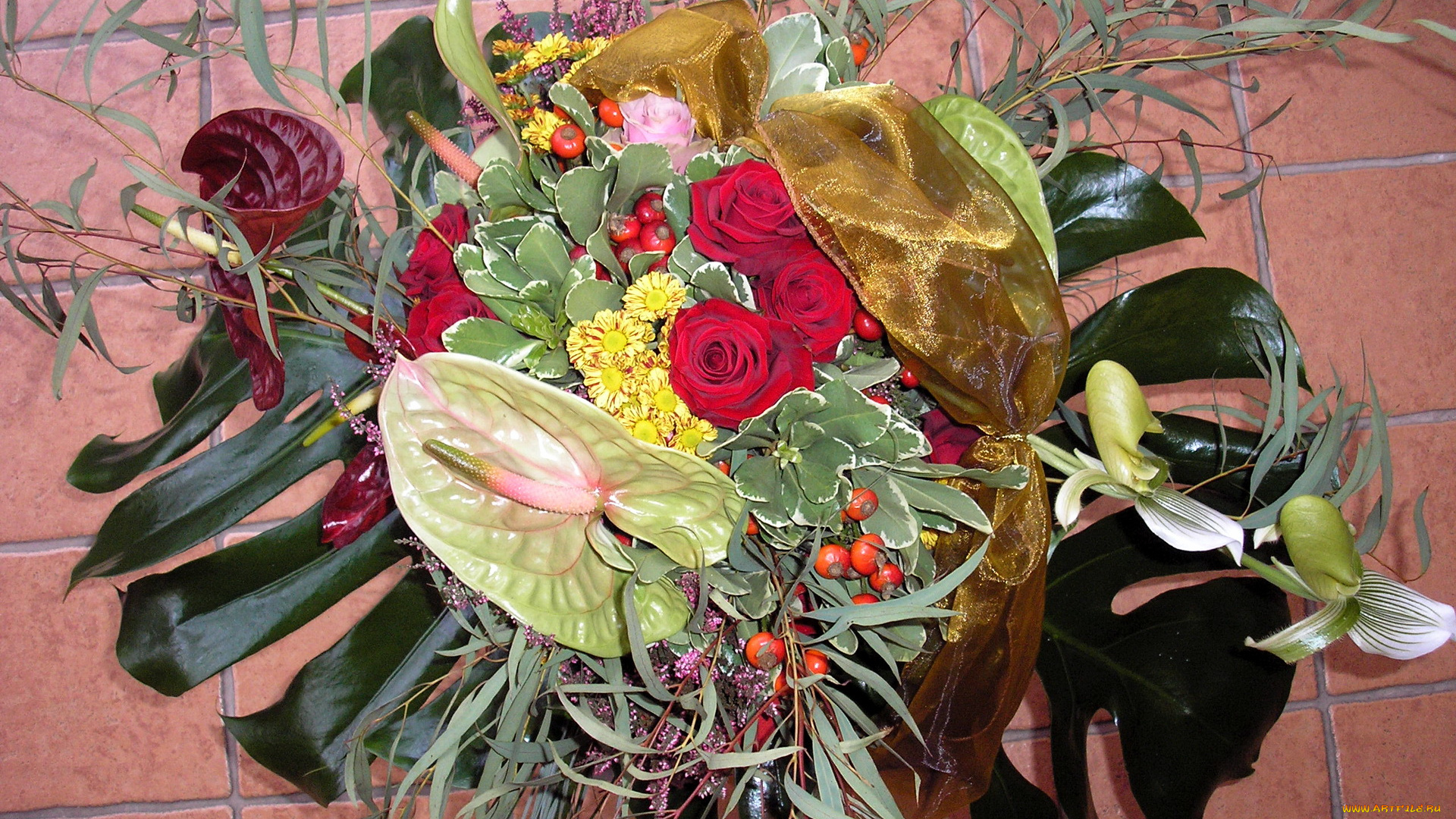 цветы, букеты, композиции, букет, розы, амарилис