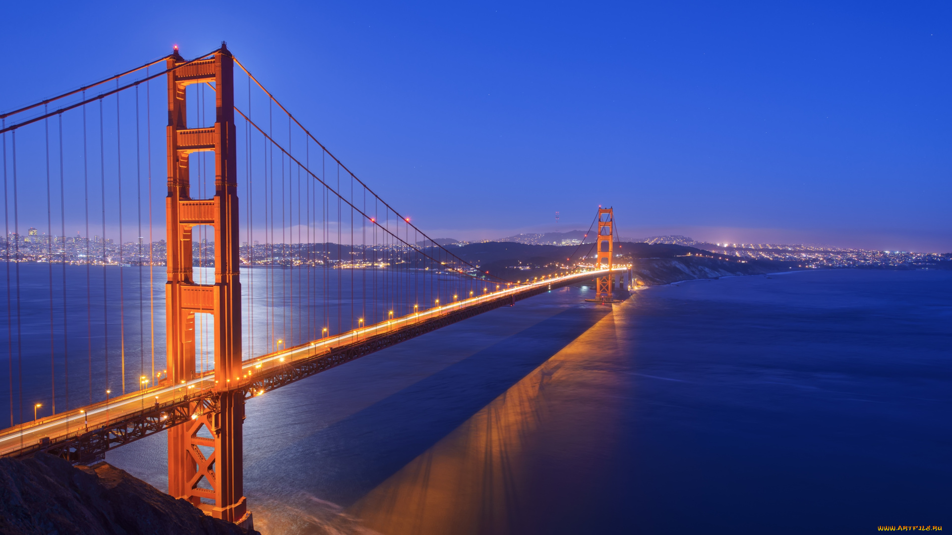 города, сан, франциско, сша, океан, мост, золотые, ворота