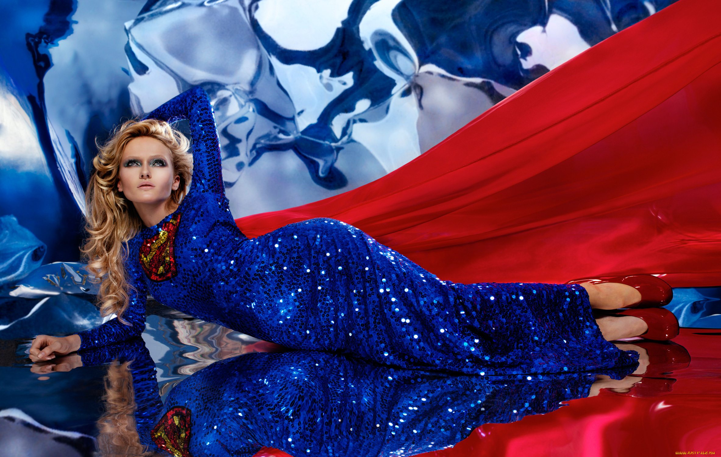 -Unsort, Блондинки, девушки, unsort, блондинки, платье, отражение