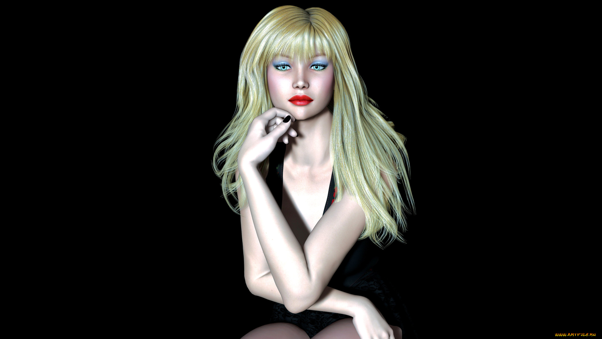 3д, графика, people, люди, девушка, взгляд