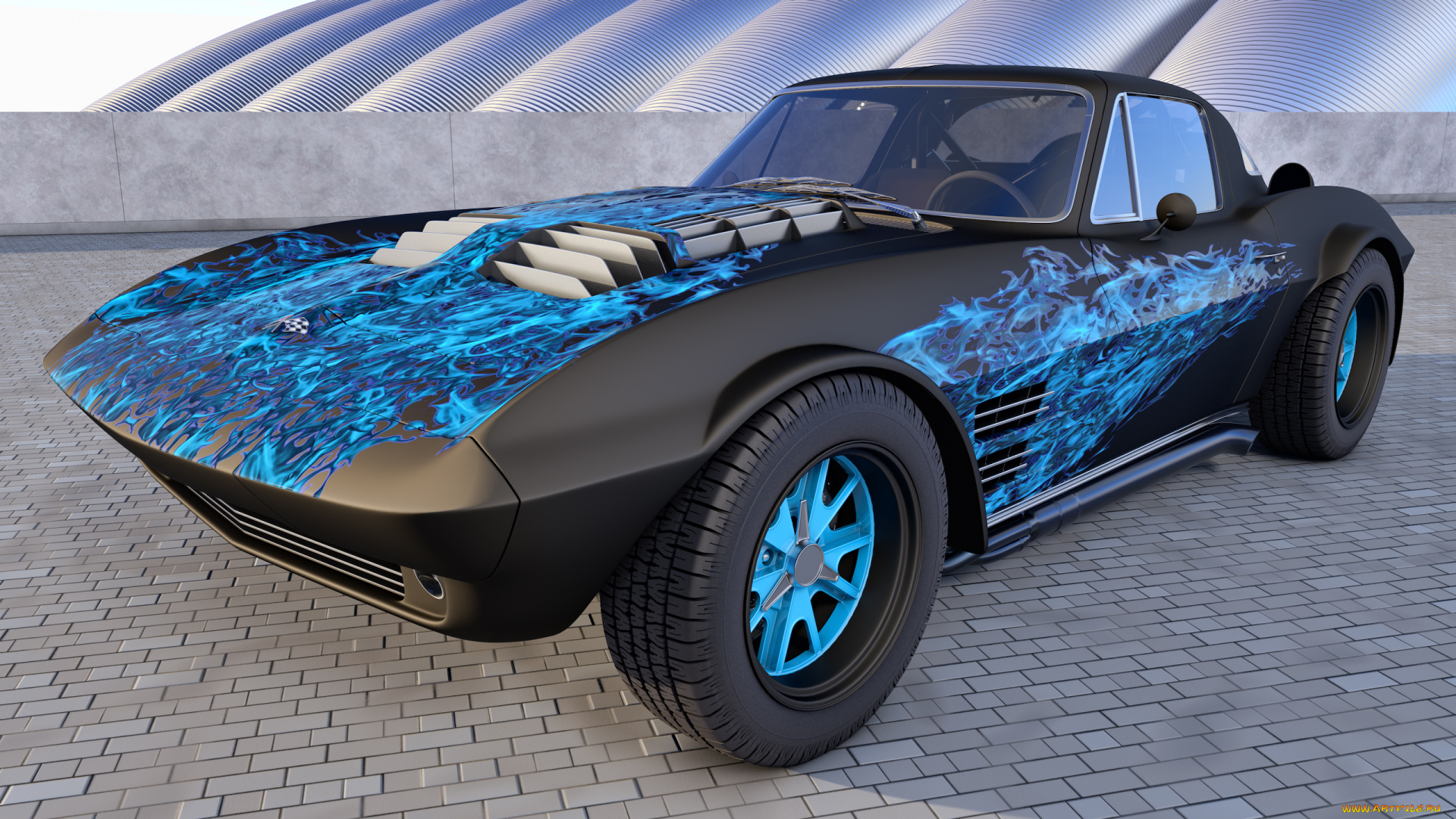 автомобили, 3д, 1964, chevrolet