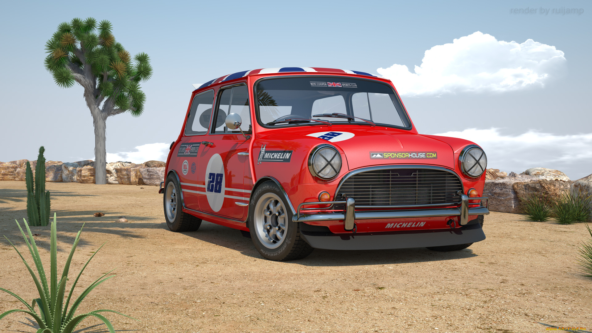 автомобили, 3д, дерево, мини, кактус