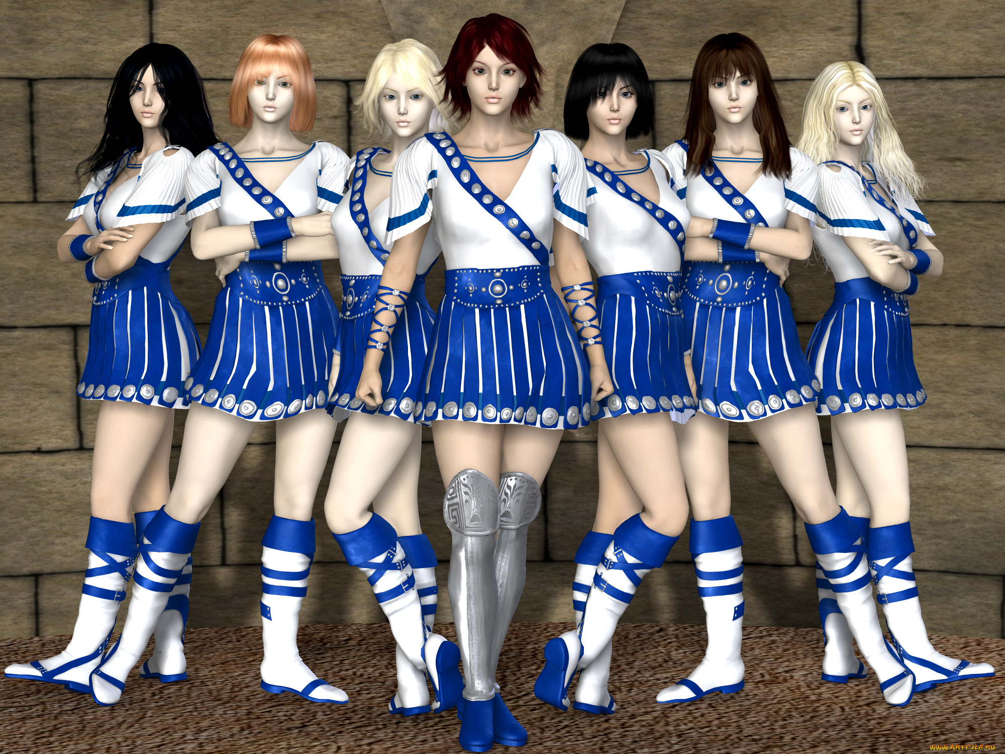 3д, графика, people, люди, юбки, девушки