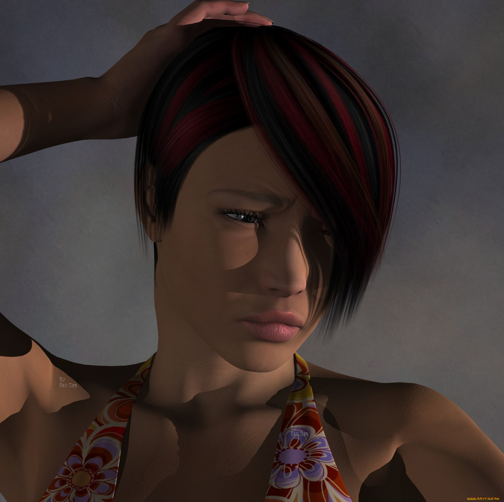 3д, графика, portraits, портрет, девушка, взгляд